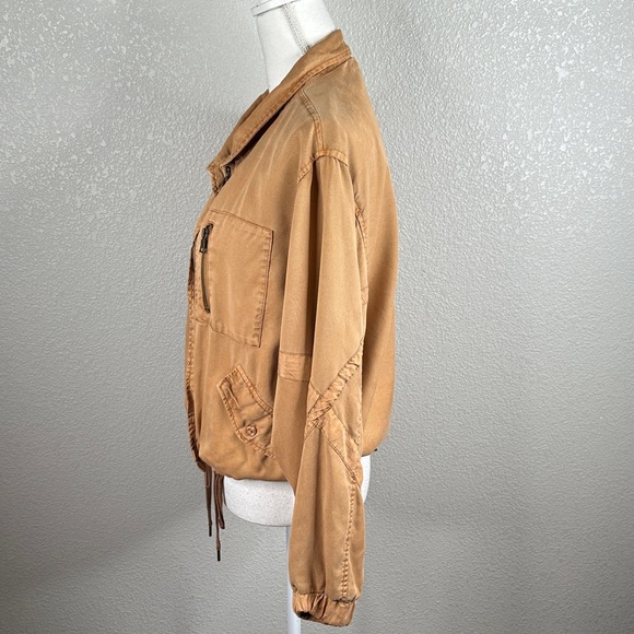 Young Fabulous & Broke Tan Clara Utility Bomber Jacket Size Medium Coastal - Picture 3 of 7